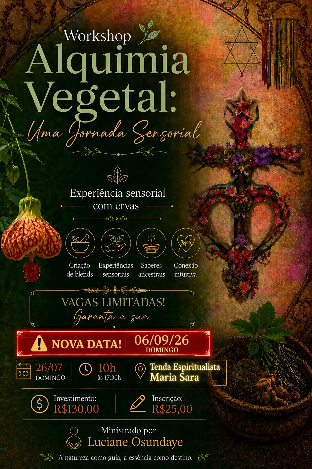 Cartaz oficial da edição de setembro do Workshop Alquimia Vegetal